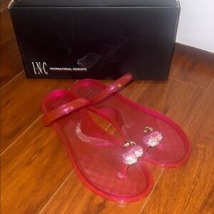 INC International Concepts Women's pink jelly toe ring Sandals